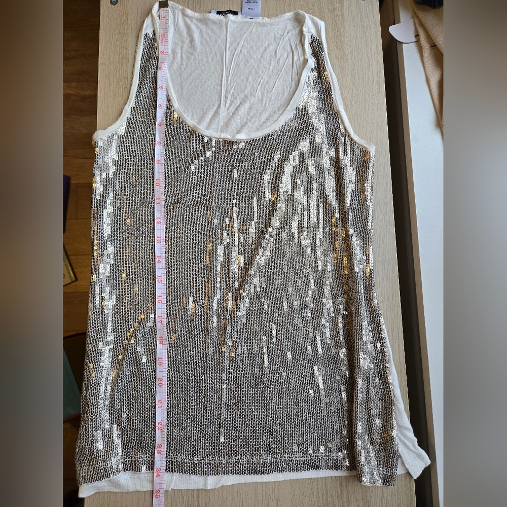 Sequin Silver Tank Top